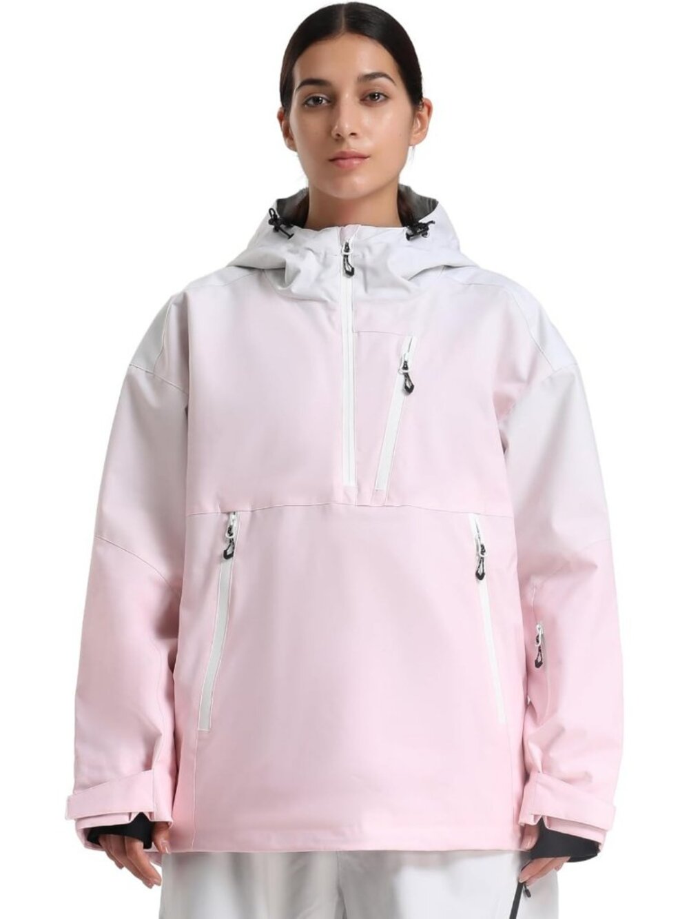 Women's Hooded Ski Jacket - Baggy Snowboard Coat for Winter Sports & Outdoor Fun